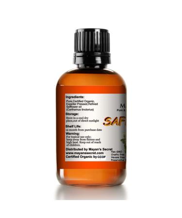 Mayan's Secret Organic Safflower Seed Oil - USDA Certified High in Vitamin E & Omega-6 for Anti-Aging Skin Care - Buy Online on GoSupps.com