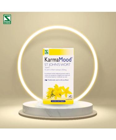 Schwabe KarmaMood St John's Wort Extract 250mg - Natural Remedy for Low Mood and Anxiety - 30 Tablets - Buy Online on GoSupps.com