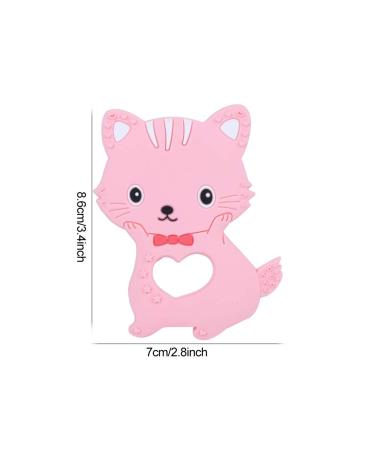 Buy Pink Cartoon Cat Shape Silicone Teething Toy for Babies - Easy Grip for Kids | International Shipping - Buy Online on GoSupps.com