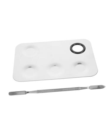 Ipetboom Palette de Maquillage Acier Inoxydable pour Fond de Teint Plateau de M lange Cosm tique avec Spatule Portable et Facile Nettoyer Outil Professionnel pour Maquilleurs