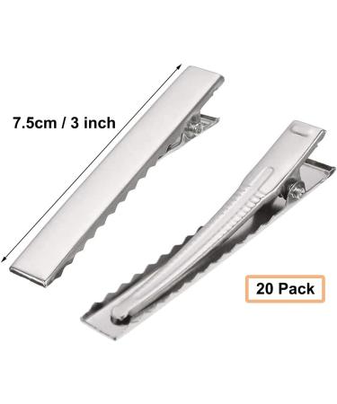 Hair Clips MUZIEBA Alligator Hair Clips DIY Flat Top Single Prong Hairpins Duckbill Pins Hair Styling DIY Accessories for Women Girls Silver Metal (7.5cm 20 Pack) 7.62 cm (Pack of 20) - Buy Online on GoSupps.com
