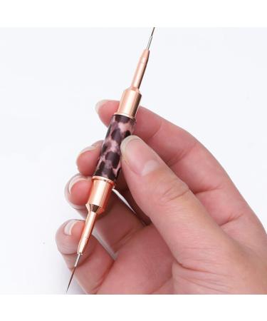 minkissy Nail Polish Acrylic Nail Art Brush Nail Art Liner Pen Double-end Nail Liner Pen Nail Drawing Liner Brush Nail Liner Pen for Drawing Nail Art Pen Leopard Print Metal Line Pen - Buy Online on GoSupps.com