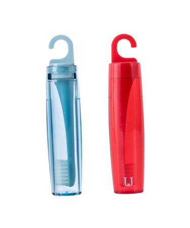 Minkissy 2 pc hang -on hooks space saver space saving travel toothbrush pocket toothbrush individual toothbrush men women toothbrush camping detergent case lovers