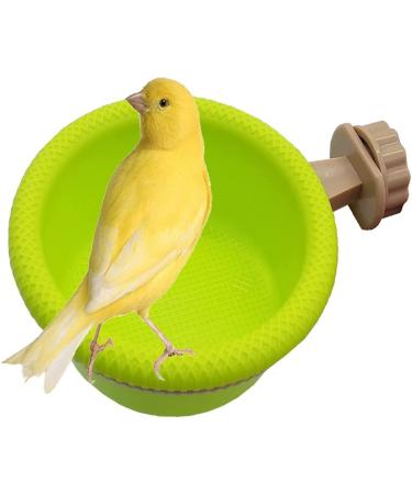 Multi-Function Caged Bird Bath Bird Cage Parrot Supplies Bathing Tub for Canary Finch Budgerigar Perch Stand(4.5")