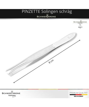 Schwertkrone Slanted Tweezers - Professional 8 cm Eyebrow Plucking Tool from Solingen Germany - Buy Online on GoSupps.com