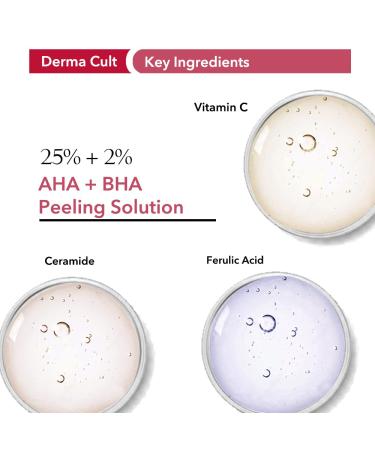 Derma Cult 25% AHA + BHA 2% Peeling Solution - Brightening & Pore Cleansing 30ML | International Shipping - Buy Online on GoSupps.com