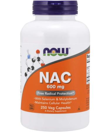 Now Foods NAC-Acetyl Cysteine 600mg 250 Vcaps - 500 (250x2) Supply - Buy Online on GoSupps.com
