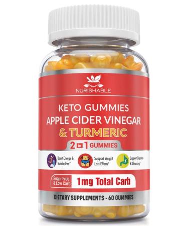 ACV Keto Gummies for Weight Loss - Advanced Weight Loss Formula with Apple Cider Vinegar and Turmeric - Transform to The Lean Life with Virtually Carb-Free & Sugarless Keto Acv Gummies:  60 Gummies