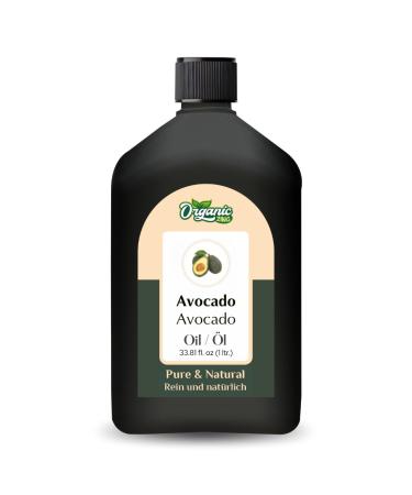 ORGANIC ZING Organic Zing Avocado Oil (Persea Americana) - Pure Natural Carrier Oil for Skin Care Hair Care and Massage - 1000ml