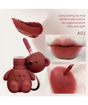 2 in 1 Keychain Bear Lipsticks Set | Matte Velvet Lipstick with Cute Bear Keychain | Beauty Makeup | A 2Pcs - Buy Online on GoSupps.com