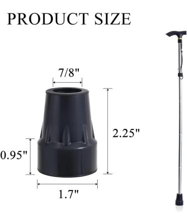Tvnakdfq Crutch Tips Kit 7/8Inch Heavy Duty Non-Slip Rubber Cane Tips Set Replacement Cane Foot Caps Crutch Pads 6 PCS - Buy Online on GoSupps.com