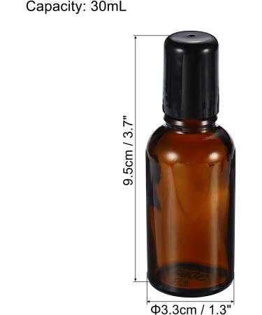 PATIKIL 30mL Roller Bottles 3 Pack Amber Glass Essential Oil Roller Ball Black Caps Refillable Sample Containers Brown - Buy Online on GoSupps.com
