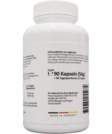  Pro Natural Berberine 520 mg I 90 Highly Dosed Capsules I 100% Vegan I Premium Quality - Buy Online on GoSupps.com