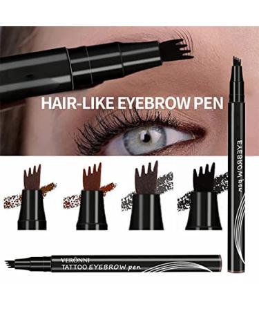 Ziborn Microblade Brow Pen - Waterproof 4-Tip Professional Eyebrow Definer (Brown) - Buy Online on GoSupps.com