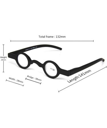 Shop Inlefen Mini Reading Glasses - Pack of 2 Retro Round Black & Red 250.0 | Stylish Spring Hinges International Shipping Available - Buy Online on GoSupps.com