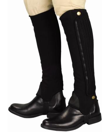 TuffRider Grippy Nubuck Half Chaps XLarge - Black, Small - Buy Online on GoSupps.com