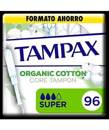 Tampax Cotton Super 96 pieces tampons made of 100% organic cotton with applicator economy format Super Super 96