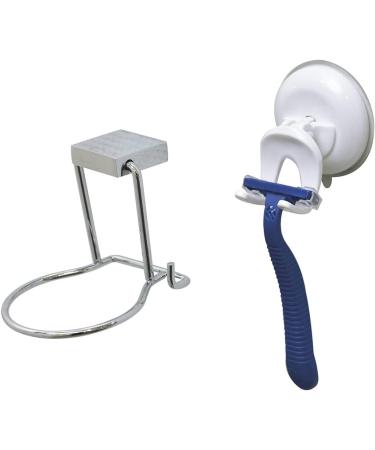 EVIDECO French Suction Mounted Bath Razor Holder - Stylish Home Goods for Men - White - Buy Online on GoSupps.com