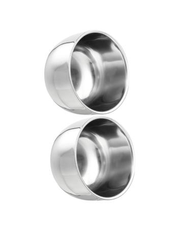 Wooneky 2 pieces of shaving bowl stainless steel bladder peel Long -lived shaving container made of stainless steel shaving shell for men soap foam shell men bladder shell hairdressing shaving shell