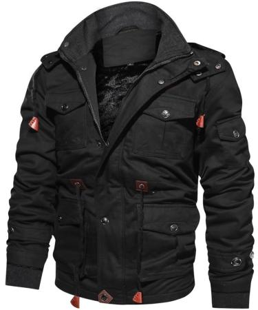 Hanxiulin Men's Fleece Jacket - Plush Cuddly Winter Coat Long Arm Wool Outerwear Casual Fashion Black 3XL - Buy Online on GoSupps.com
