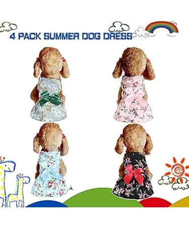 Dog Bowknot Floral Dress - Pet Princess Sundress for Small Pets - X-Large - Buy Online on GoSupps.com