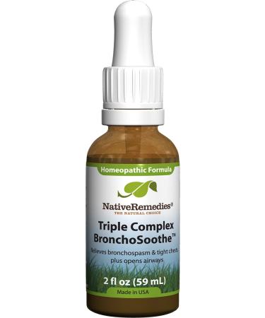 Native Remedies Triple Complex BronchoSoothe - Natural Homeopathic Formula Temporarily Relives Symptoms of Chest Constriction or Abnormal Breathing - Supports Normal Lung Functioning - 59 mL Bronchosoothe 1pk