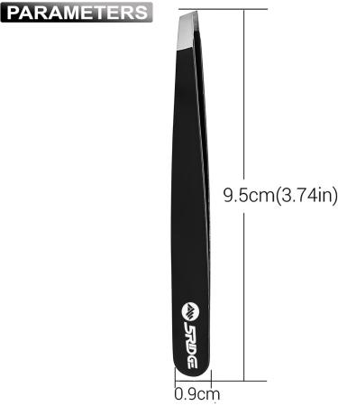 Professional Stainless Steel Eyebrow Tweezers - Precision Facial Hair Removal for Men & Women | Black - Ideal for Ingrown Hairs & Blackheads - Buy Online on GoSupps.com