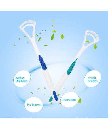 BauGger Tongue Scraper - 2 Pack Oral Hygiene Cleaner for Fresh Breath | Premium Tongue Cleaning Brush for International Shipping - Buy Online on GoSupps.com