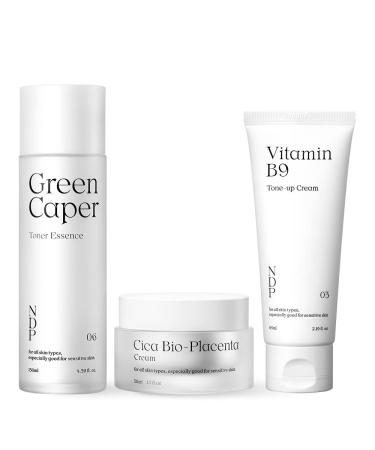 NATURAL DERMA PROJECT 24hrs Relaxing Project from NDP (Mliky Toner Essence CICA Bio Gel Moisturizer Vitamin B9 Tone up Cream) Hydrating Soothing Glass Skin Korean Skincare