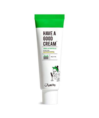 Jumiso Have a good cream snail & centella 50g, Cica snail facial cream, Have a good face cream, Acne care, Facial cream for All skin types, Korean skincare, soothing, nourishing