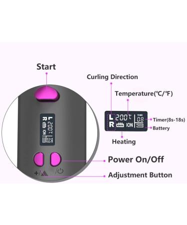 Automatic Curling Iron - Cordless Auto Hair Curler Ceramic Rotating Wand with 6 Temps & Timers - Fast Heating Portable & Rechargeable in Rose Gold - Buy Online on GoSupps.com