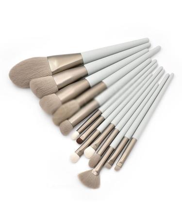 DFHBFG 13 Pieces of Conical Wooden Handle Makeup Brush Set Loose Foundation Eye Shadow and Eyebrow Brush As shown in the figure D