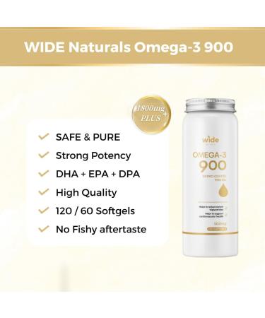 WIDE Naturals Omega-3 900 60 Softgels - Buy Online on GoSupps.com