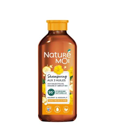 Naturé Moi - Nourishing Shampoo - Dry, Damaged, Frizzy Hair Care - Sulfate-Free Shampoo - Nourishes and Softens - With 3 Organic Oils - 95% Natural Origin - 250 ml - Made in France