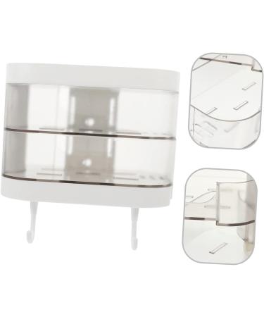 Ciieeo 2pcs Box Storage Box Washcloth Holder Self Draining Soap Dish Wall-mounted Soap Dish Rotating Stand Soap Holder Wall-mounted Soap Stand Glove Box White Double Layer Plastic - Buy Online on GoSupps.com