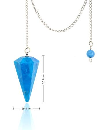 Seven Chakra Beads & Pendulum - Natural Blue Turquoise Gemstones for Meditation Yoga & Divination | International Shipping - Buy Online on GoSupps.com