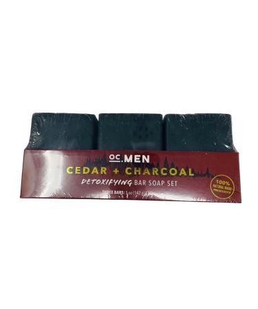Nourishing Bar Soap Set of 3 100% Vegan Soap Moisturizing Soap Bar for Face and Body Made in the USA with Organic Oils (Cedar and Charcoal)