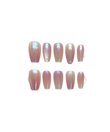 10Pcs Cat Eye Handmade Press On Nails with Gradient Design False Nails Full Cover Ballerina Wearable Artificial Nail Tips (Color : 2 Size : S)
