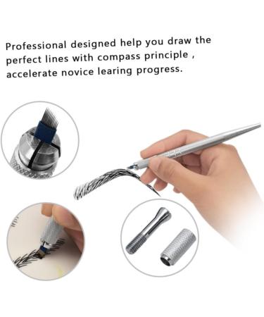 DRESSOOS Embroidered Eyebrow Pencil 1pc Single-end Pointed Embroidery Multifunction Manual Eyebrow Pen Silver Slender Thin - Buy Online on GoSupps.com