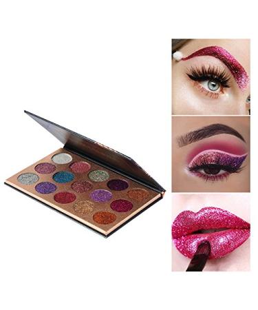 ROMANTIC BEAR 15 Colors Shimmer Glitter Eyeshadow Palette - Rainbow Pigment for Nude Beauty | International Shipping - Buy Online on GoSupps.com