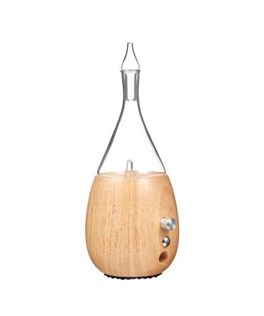 Raindrop 2.0 Nebulizing Diffuser for Essential Oil Aromatherapy Light-Colored Wood Base Light Brown Wood Base