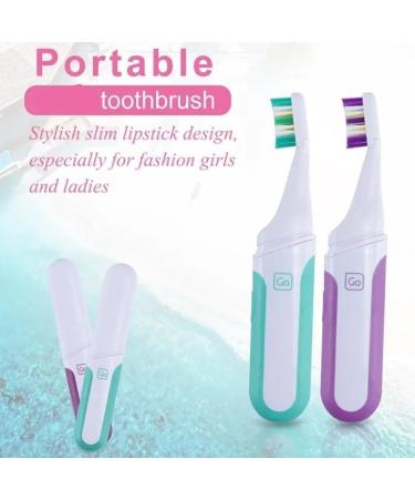 AD-BCRBgen Portable Electric Toothbrush for Adults - Waterproof Travel Toothbrush with 2 Replacement Heads - Green Battery Holder - Buy Online on GoSupps.com