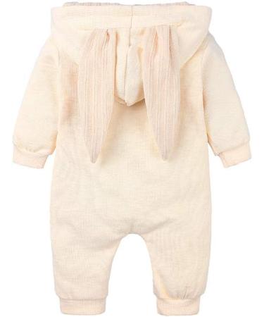Kids Tales Newborn Baby Winter Romper | Cute Rabbit Ear Hoodie | 3-6 Months | Apricot - Buy Online on GoSupps.com