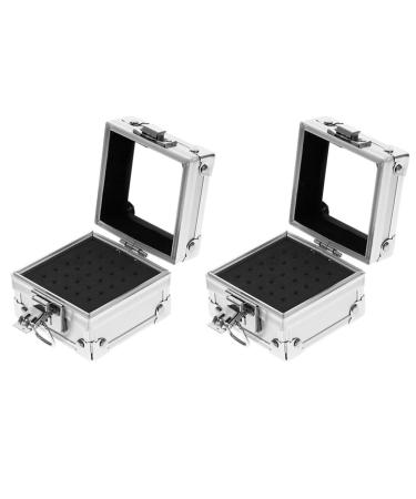 Lurrose 2PCs nail drilling stock holder Displayer Organizer container housing nail heads Standing box stand for nail file bits manicure tool nail salon polishing