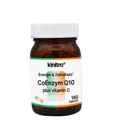 Kinitro Coenzyme Q10 Plus vitamin C dietary supplements in 2 capsules 80 mg of high quality Q10 (Ubichinon) from Kaneka and 80 mg Natural vitamin -rich acerola powder vegan.