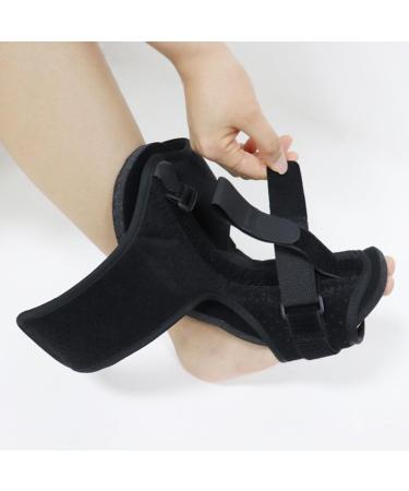 Adjustable Drop Foot Support & Plantar Sling Sleep Sock - Night Splint for Comfortable Sleeping - 40x26cm Black - Buy Online on GoSupps.com