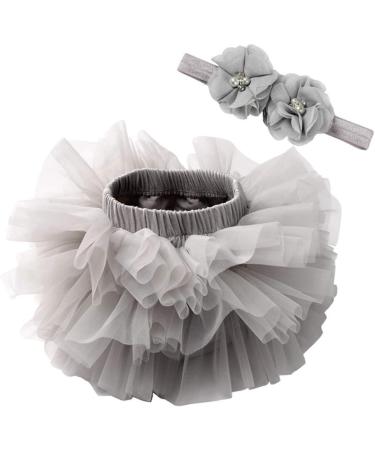 YONKINY Tutu Skirt Newborn Baby Photography Prop Set - Princess Tulle Skirt & Headband for Birthday Shoot - 6 Months, Gray - Buy Online on GoSupps.com