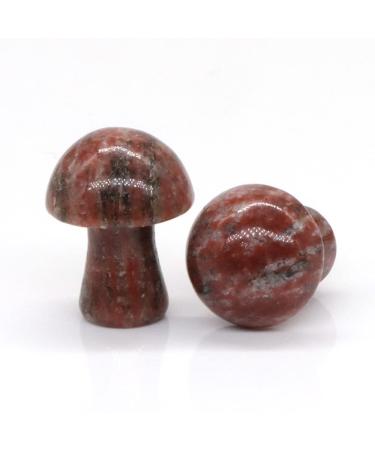 Natural Crystal Rough 0.7" Mini Mushroom Stone Carved Natural Quartz Crystal Statue Decor Gift