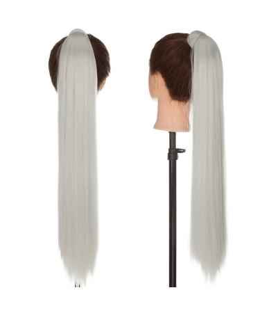Sego Silver Gray Wavy Ponytail Clip-In Hair Extension - 26 Realistic Braid - Smooth Braid Hair Piece - Buy Online on GoSupps.com