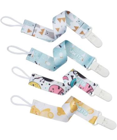 Klemys Baby Pacifier Clips 4 Pack Binky Paci Holder and Leash Unisex for Boys and Girls Fits for Most Pacifier Binkie Styles & Baby Teethers & Toys and Gift Universal Fit - Buy Online on GoSupps.com